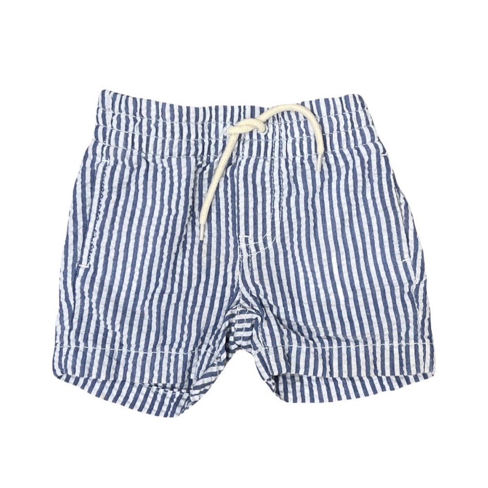 EUC GAPKids Blue and White Stripe Seersucker Drawstring Shorts